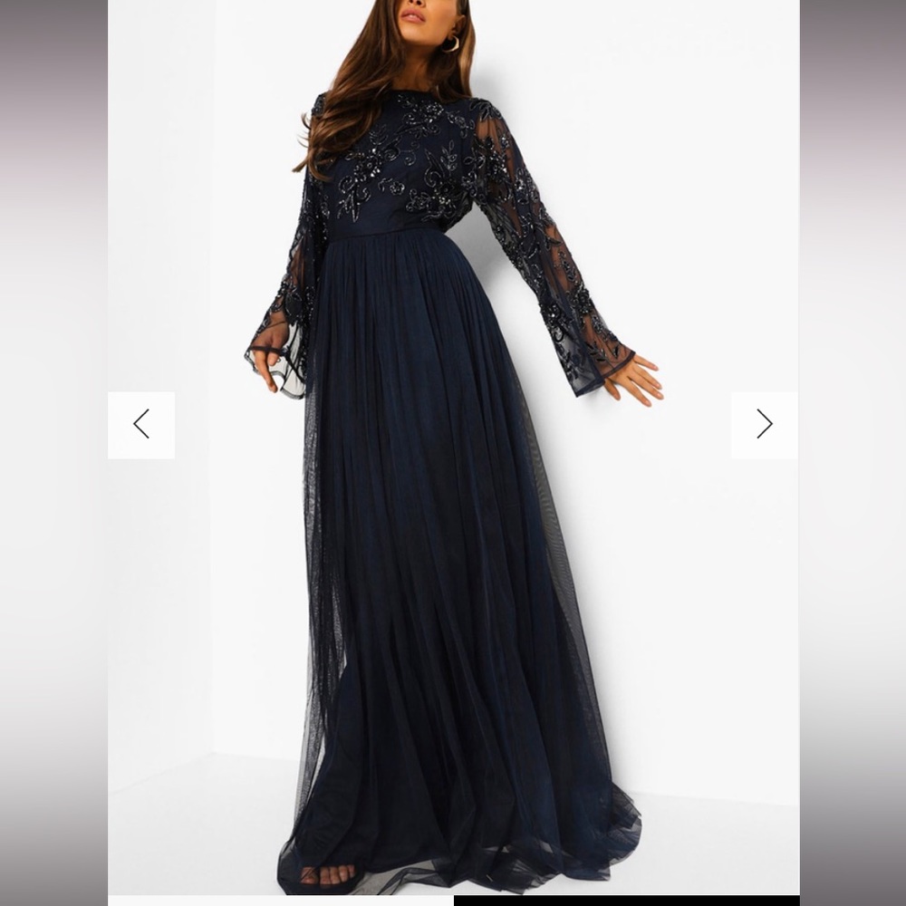 size fourteen womens navy formal dress